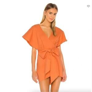 Lovers + Friends Revolve Leigh Orange Wrap Dress